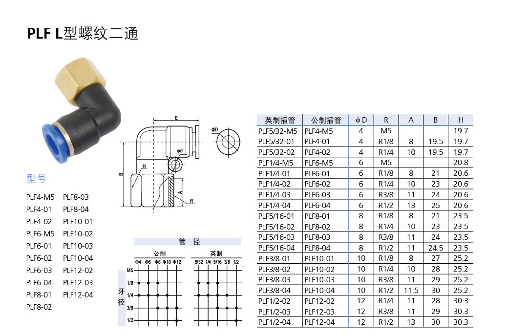 PLF L型螺紋二通